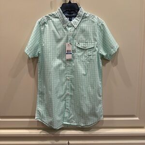 Tommy Hilfiger Men's Mint Green Plaid Shirt